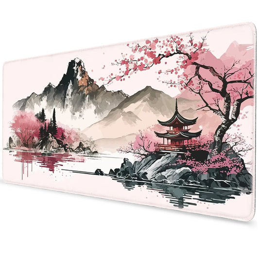 Gaming Mouse Pad,  Large Mousepad Rubber Base Desk Mat with Stitched Edges, 31.5X11.8In
