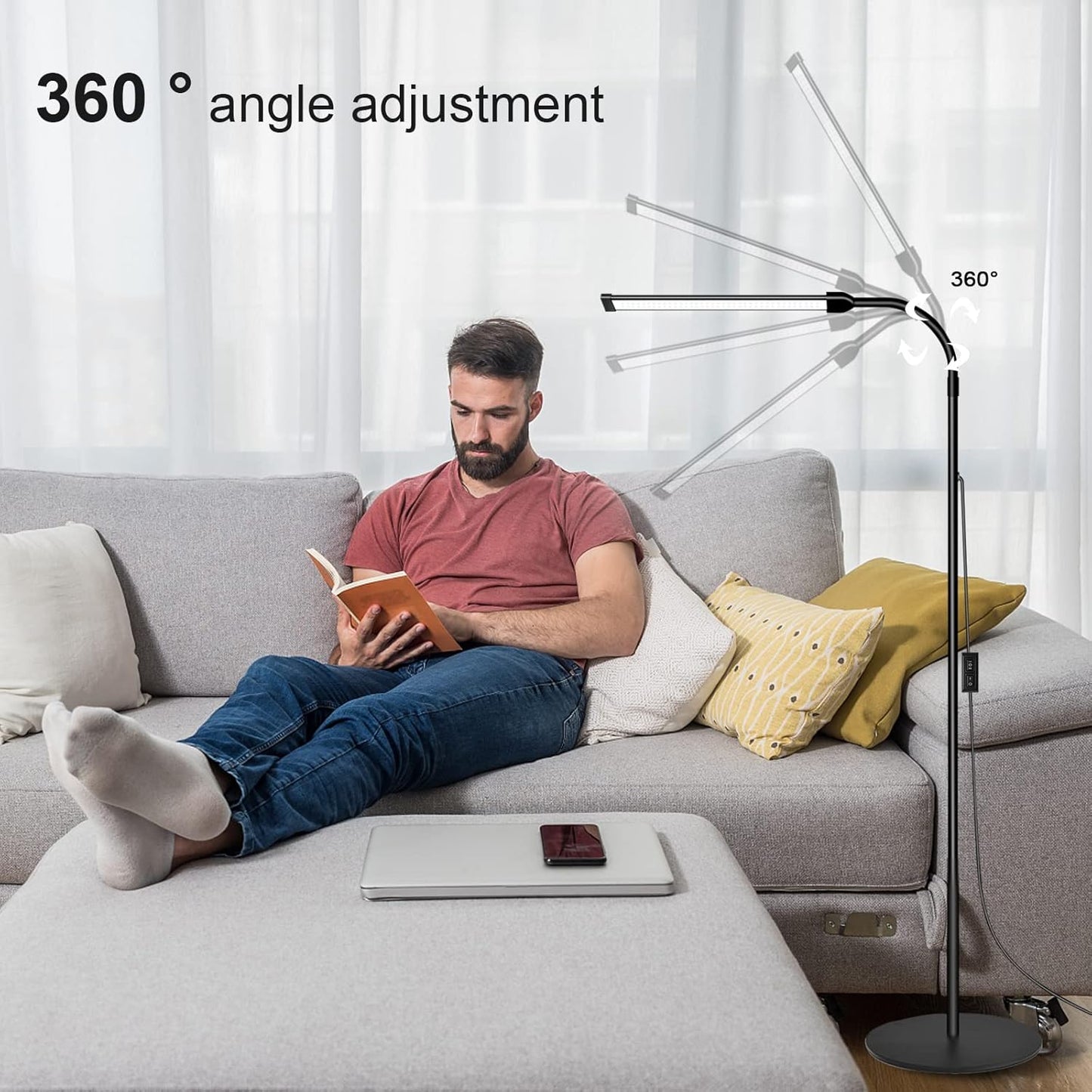LED Floor Lamp Bright, Reading Floor Lamp for Home Office, Lash Lamp, Tattoo ...