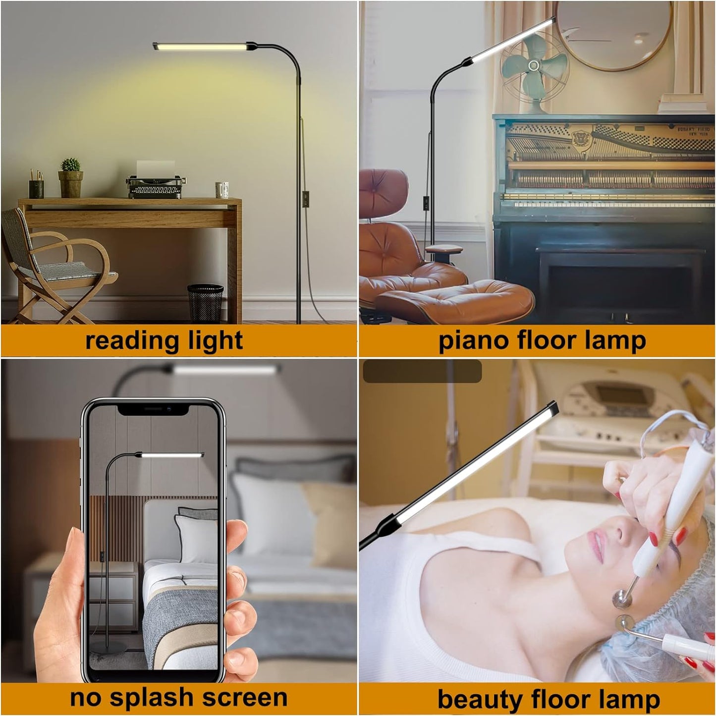 LED Floor Lamp Bright, Reading Floor Lamp for Home Office, Lash Lamp, Tattoo ...