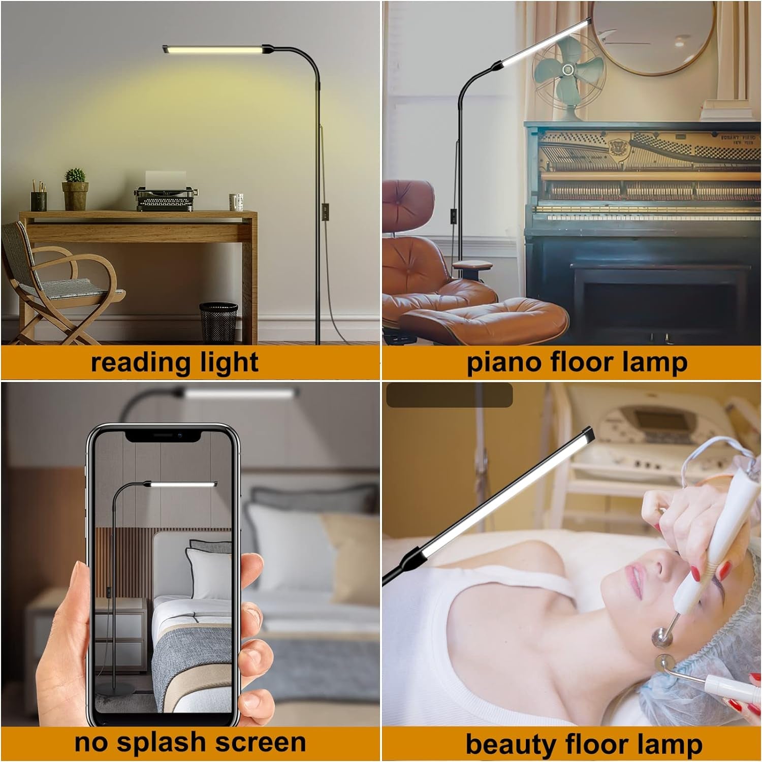 LED Floor Lamp Bright, Reading Floor Lamp for Home Office, Lash Lamp, Tattoo ...