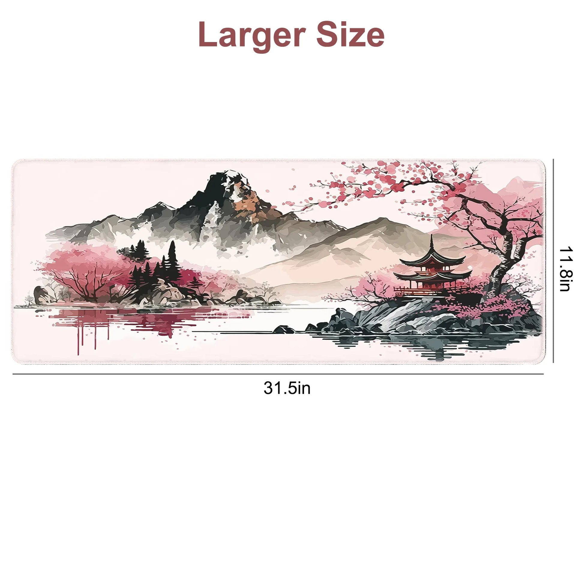 Gaming Mouse Pad,  Large Mousepad Rubber Base Desk Mat with Stitched Edges, 31.5X11.8In