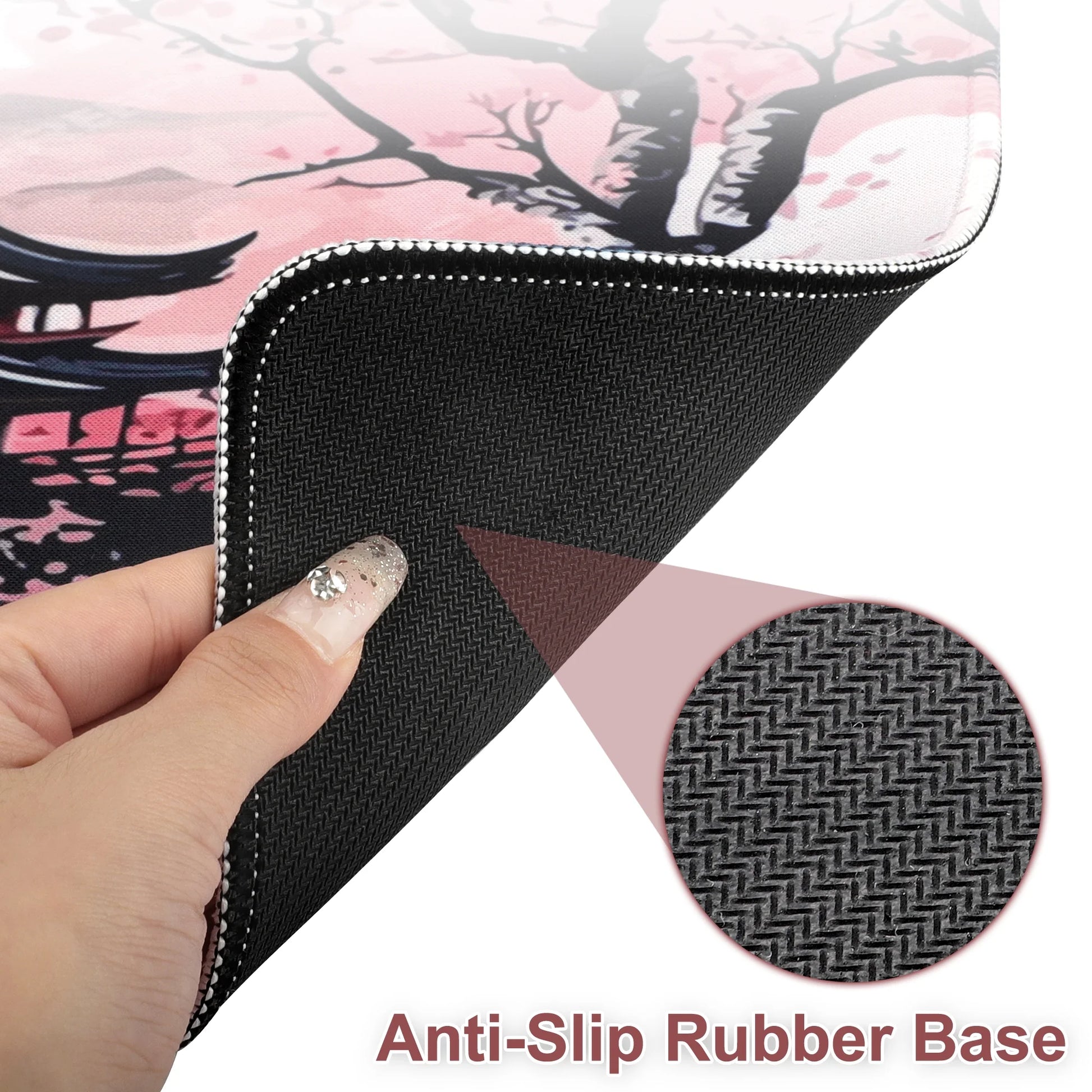 Gaming Mouse Pad,  Large Mousepad Rubber Base Desk Mat with Stitched Edges, 31.5X11.8In