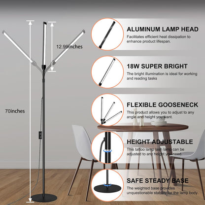 LED Floor Lamp Bright, Reading Floor Lamp for Home Office, Lash Lamp, Tattoo ...