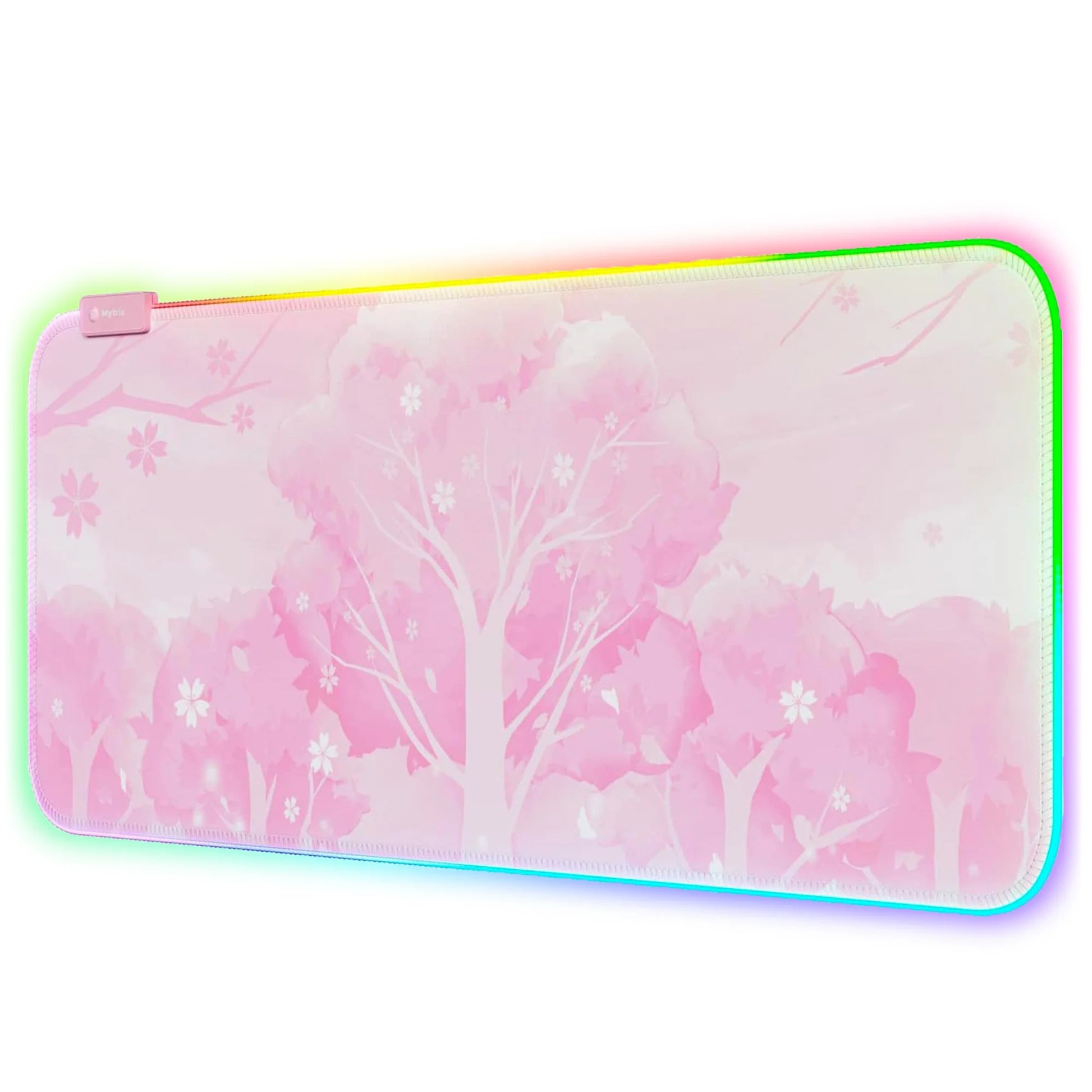 RGB Gaming Mouse Pad Pink(31.5" X 12"), Large Extended LED Light up Desk Pad, XL Computer Keyboard Mouse Mat, Non-Slip Rubber Base Writing Mat