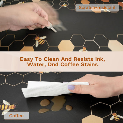 Heated Mouse Pad, XL Big Desk Pad with 4 Heating Levels & 4 Auto Shut-Off Levels for Computer Keyboard, 31.5" X 13" Large Safe Desk Mat Hand Warmer for Home Office Work (Honeycomb)