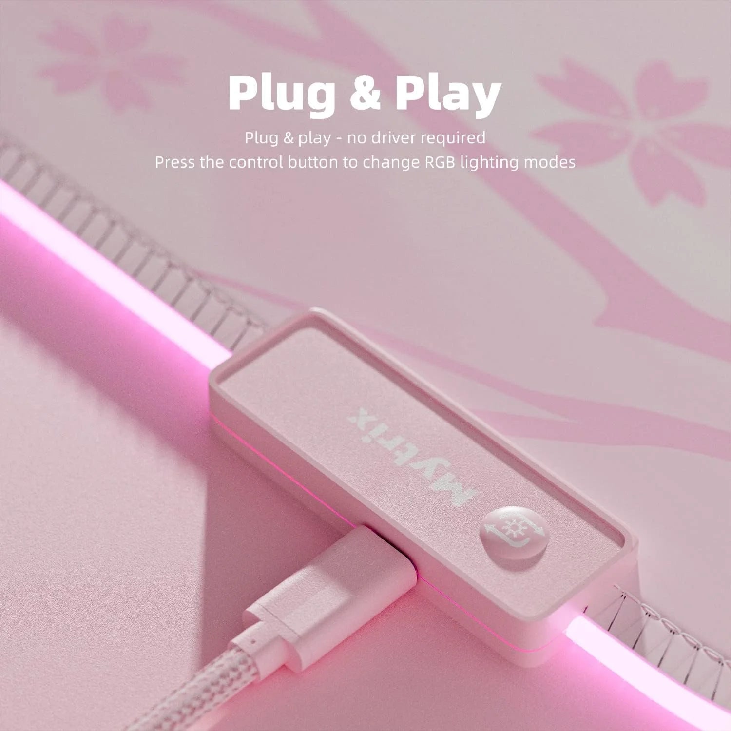 RGB Gaming Mouse Pad Pink(31.5" X 12"), Large Extended LED Light up Desk Pad, XL Computer Keyboard Mouse Mat, Non-Slip Rubber Base Writing Mat